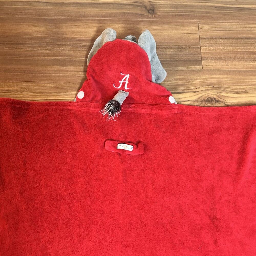 Alabama Crimson Tide Elephant Hooded Blanket ComfyCritters Plush Throw - Picture 7 of 9